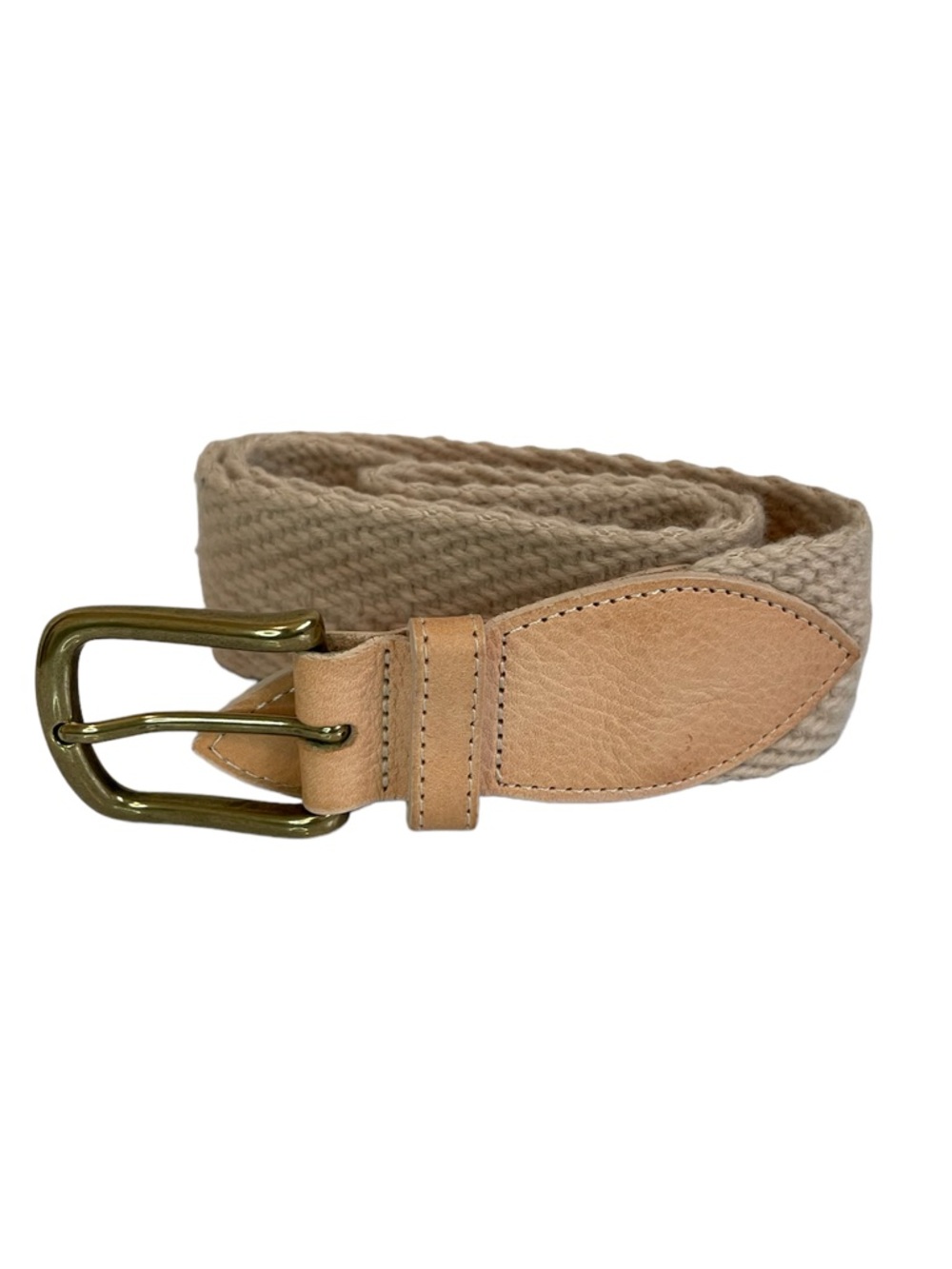 APC Natural color Leather & woven belt Size 34